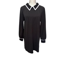 Zara Basic collared  Black/White long sleeve Dress Sz L