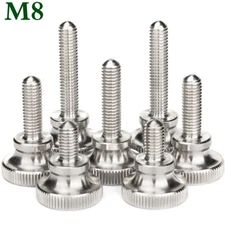M8 -1.25 304 Stainless Steel Knurled Thumb Screws High Type Hand Grip Knob Bolts