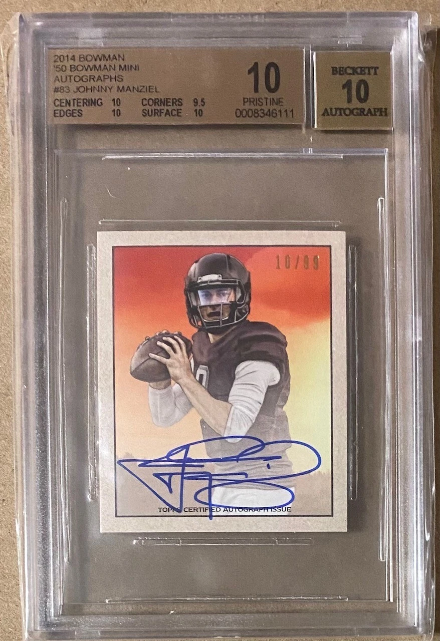 Johnny Manziel Bowman 1950 Mini Rookie Autographs #83 Base