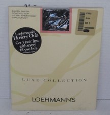 Loehmann's Silky Sheer Pantyhose Control Sandalfoot Size C black Style 19033