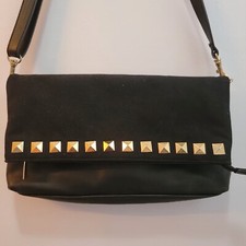 Vegan Leather and Faux Suede Crossbody / Clutch Handbag