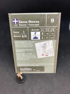 Axis and Allies Miniatures Greek Officer North Africa