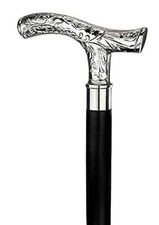 Antique Brass Walking Stick Deluxe Walking Cane Beautiful Brass Chrome Handle.