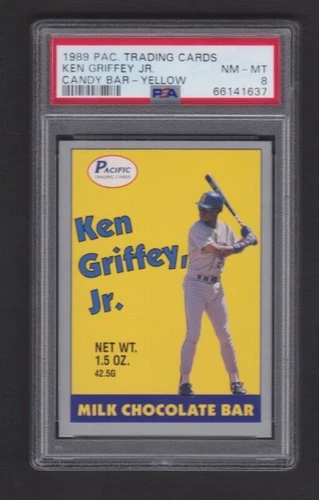1989 PACIFIC TRADING CARDS ROOKIE CARD CANDY YELLOW KEN GRIFFEY JR PSA 8 NM-MT