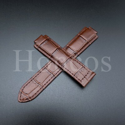 20 MM New Genuine Leather Watch Brown Band Strap Fits For Cartier Ballon Bleu