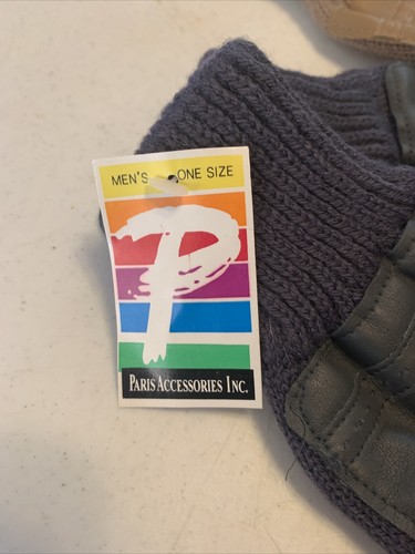NWT 2 Pair Paris Accessories 100% Polyester Gloves Leather Shell Men’s One Size - Picture 4 of 7