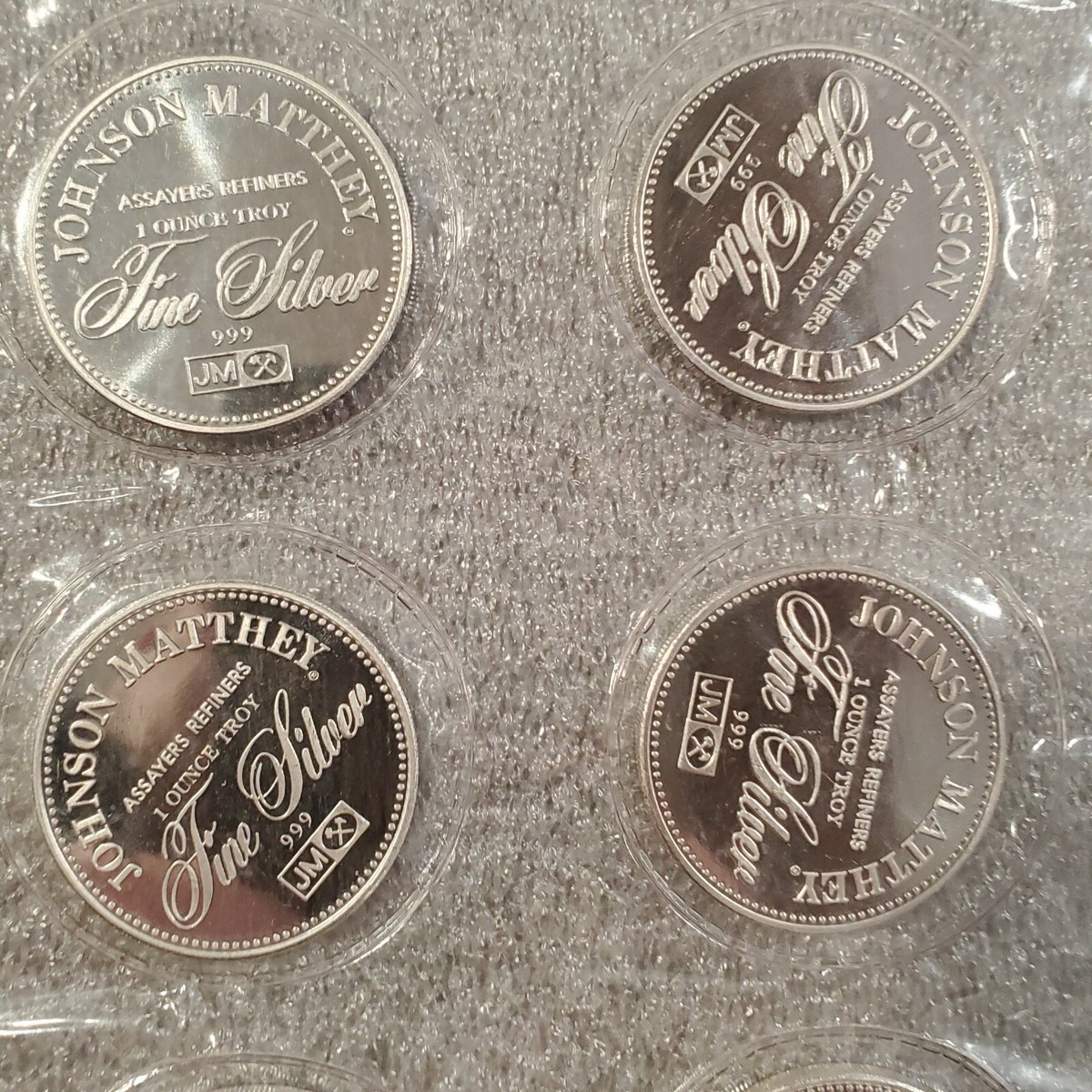 10) 1 oz .999 Silver Johnson Matthey Bill of Rights Set Original