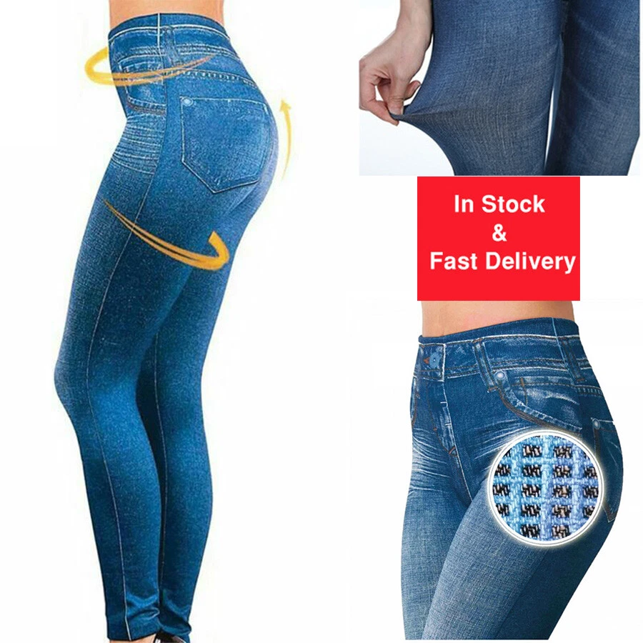 SHAPERIN S-XXL Women Sculpt Lined Slim Jegging Jeans Slimming Fashion Jeggin