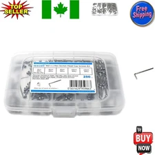 Versatile 250 Pcs M2 Stainless Steel Hex Socket Screws with Hex Key Included