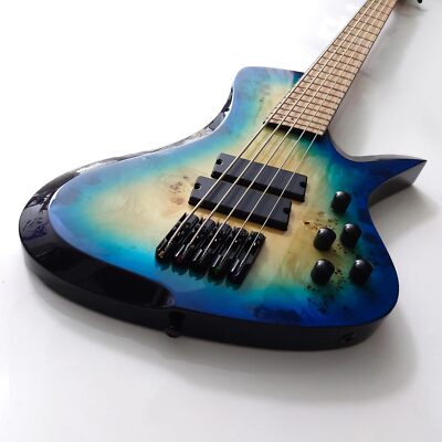 5 String Bass Guitar Fanned Frets Roasted Maple Neck Electric Bass