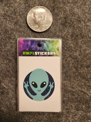 Alien Piece Sign 2 1/2'' Off the Hook Vinyl Sticker