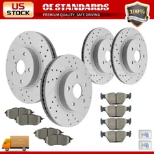 Front Rear Disc Rotors Ceramic Brake Pads for 2015 Subaru Legacy 2.5L