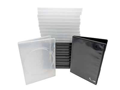 DVD CD Blu-ray Leerhüllen Ersatzhüllen Transparent Schwarz 1 5 10 20 50 100 Stk