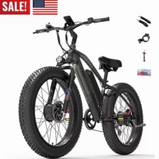 MTB Dual Motor Electric Bike 48V 20Ah Fat Tire Mountain 26'' E Bicycle 2000W USA
