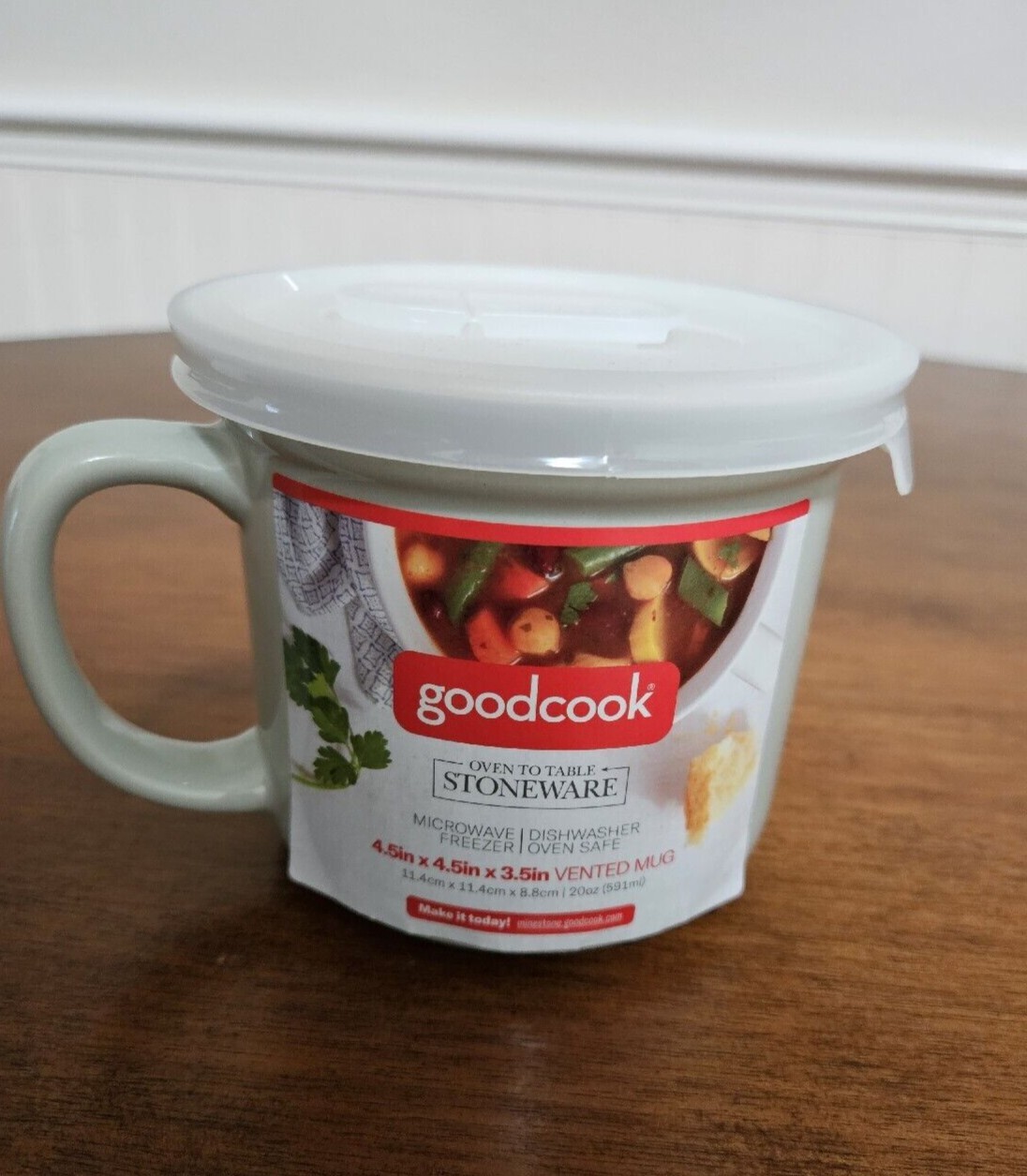 Goodcook Stoneware Vented 4.5” Mug Gray 20 Oz Soup/Beverage eBay