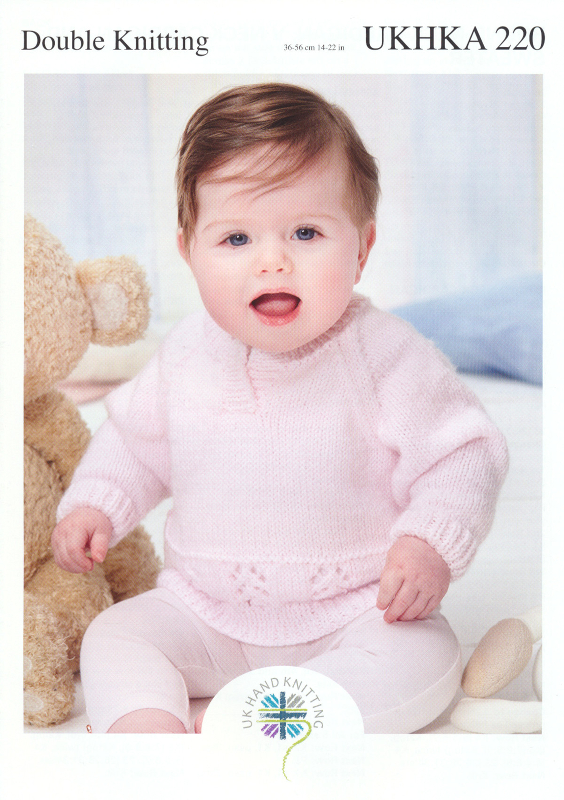UKHKA 220 Double Knit DK Knitting Pattern for Baby Lace Sweater & Cardigans
