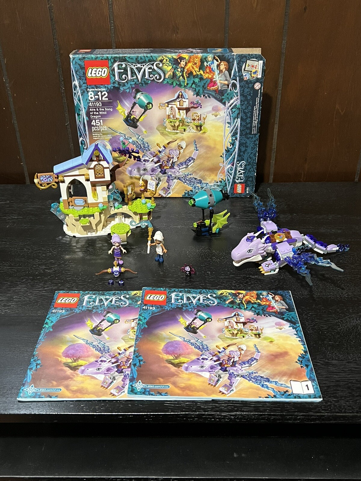 LEGO Elves 41193 Aira & the Song of the Wind Dragon, 98% Complete