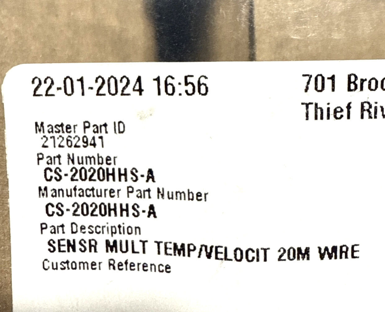 Advanced Thermal Solutions ATS Candlestick Sensor Temp Velocity CS-2020HHS-A NEW