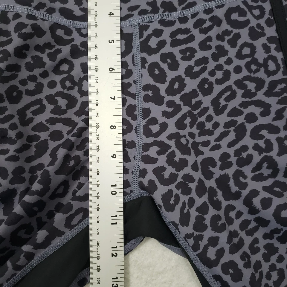 ALL FENIX Cropped Capri High Rise Leggings Womens Small Black/Gray Leopard Print - Image 4 of 4