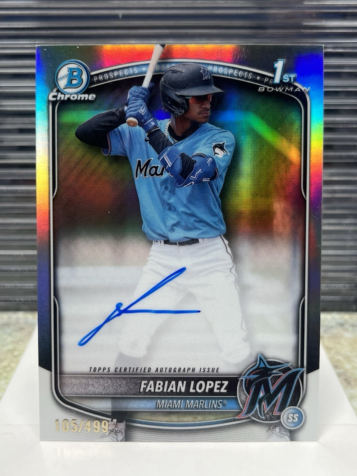 2025 Bowman #CPA-FL Fabian Lopez 1st Bowman Chrome Autograph Refractor /499