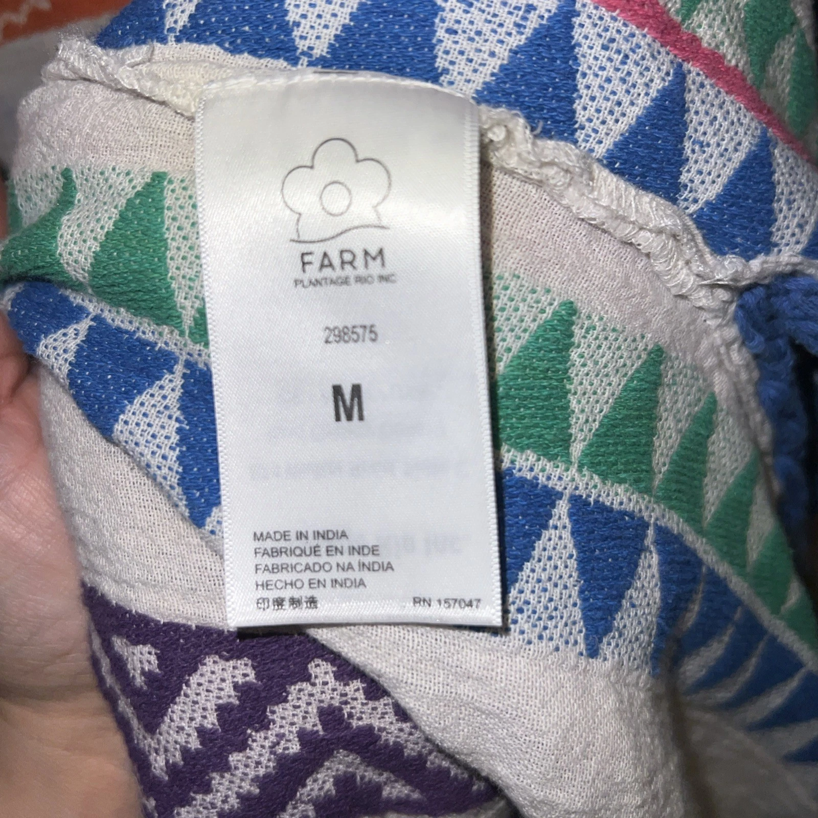 PALM ANGELS Abito Camicia FARM Rio Ananas Jacquard Chemise Disegno Ananas Cotone Tessuto M