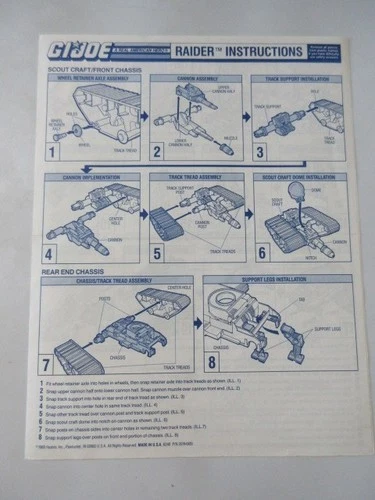1989 Hasbro G.I.Joe Raider instructions