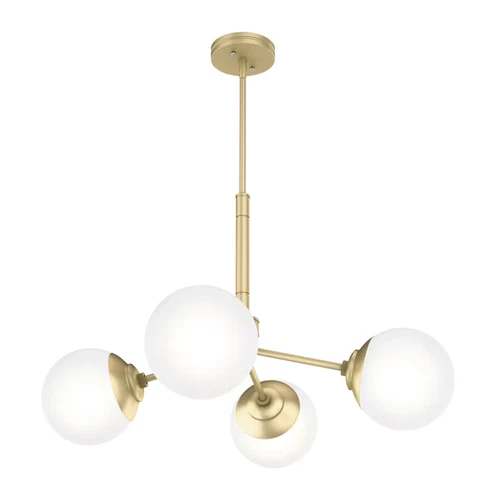 Modern Brass Four Light Chandelier Hepburn Collection New in Box Fixture - Picture 1 of 9
