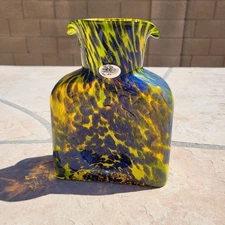 Blenko Kingfisher FIRST Quality 384 Water Bottle Citrine Cobalt GO BLUE