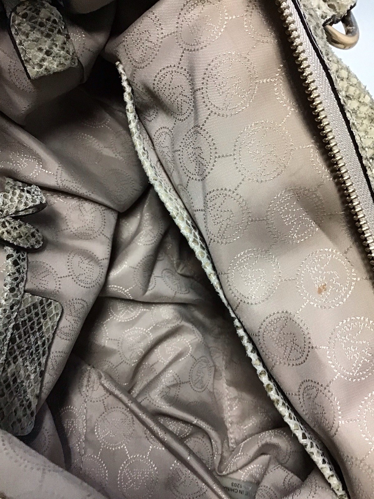 Michael Kors Lenox Large Python Suede Leather han… - image 11