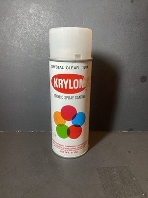Vintage Krylon 1301 Crystal Clear 5 Ball Logo Old Valve Can 7.2 Oz See Pics
