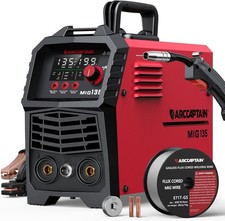 135A MIG Welder Large LED Display 110V Welder Flux Core MIG, Lift TIG, St