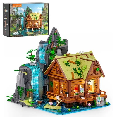 Lumibricks / Funwhole Retro House - L9083 Waterfall Cabin - mit Beleuchtung