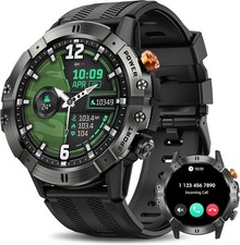 Military Smart Watch Men Bluetooth Call Fitness Tracker Compatible for iPhones