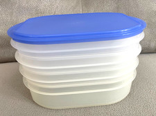 Tupperware 5 Tlg. Kühlschrank Kabinett Aufschnitt Stapelbox Käse Wurst Blau MIX