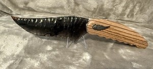Handmade Obsidian/Mahogany Obsidian Fixed Blade Knife Wood/Resin Handle