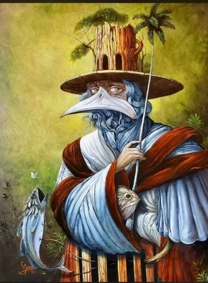 Oil painting  Raimundo sosa Tamayo cuban art 66x49cm LA MIRADA