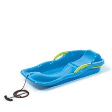 Prosperplast Bobschlitten Race Blau hochwertiger Kunststoff mit Zugseil und Brem