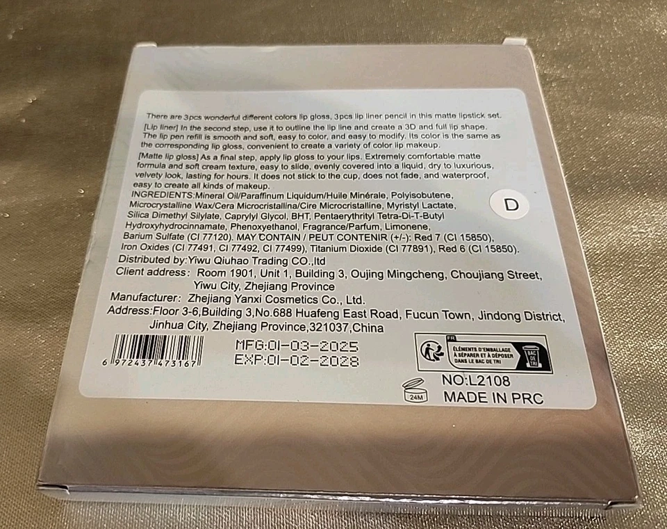 BEST LAND 6pc Matte Liquid Lipstick + Matte Lip Liner Assorted Set Exp. 01/2028 - Image 2 of 2