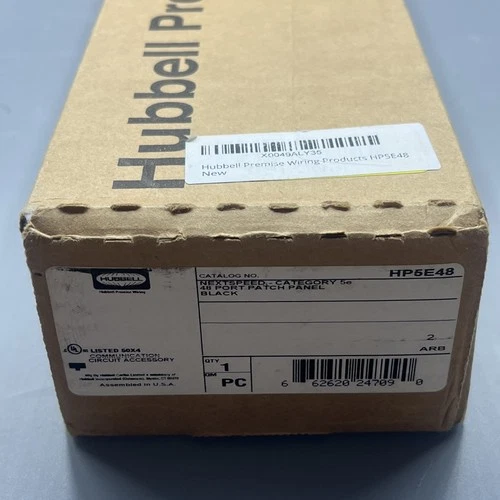 Hubbell HP5E48 48 Port 110/6PORT PANEL C5E T568A/B  3.5X19 - New Open Box