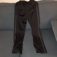 Adidas Boys Black Track Pants Elastic Waist Activewear M