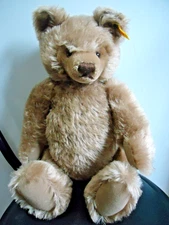 Rare VTG Steiff Light Brown Teddy Bear 15" Fully Jointed Button Ear Tag 0202/41