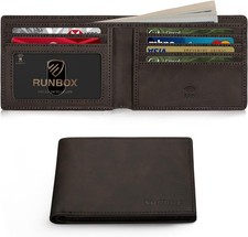 Wallet for Men Slim Leather Bifold RFID Blocking Minimalist Front Pocket Design