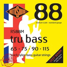 Rotosound RS88M Bass Guitar Strings Black Nylon Flatwound 65-115
