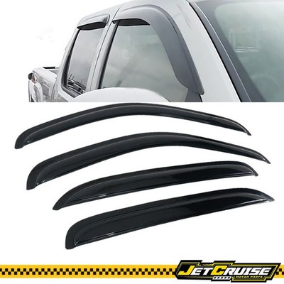 Fits 07-14 Chevy Silverado GMC Sierra Crew Cab Window Visors Rain Sun Guard 4PCS