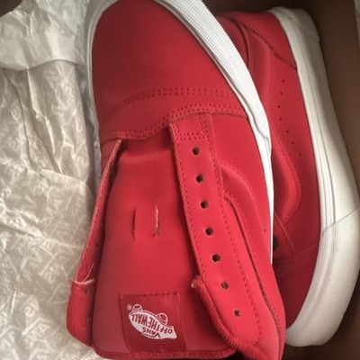 VANS Red White Low Top Lace Up Athletic Sneakers Skateboarding