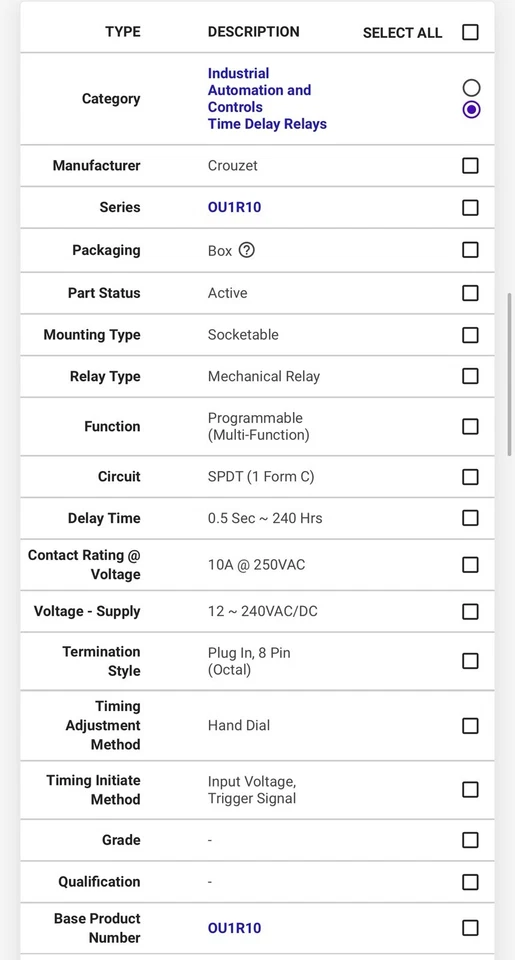 Relé de retardo de tiempo 1 pieza Crouzet Automation OU1R10MV1, multifunción Foto 2 de 4