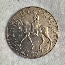 1977 Great Britain Elizabeth II Silver Jubilee Commemorative Silver Crown Coin