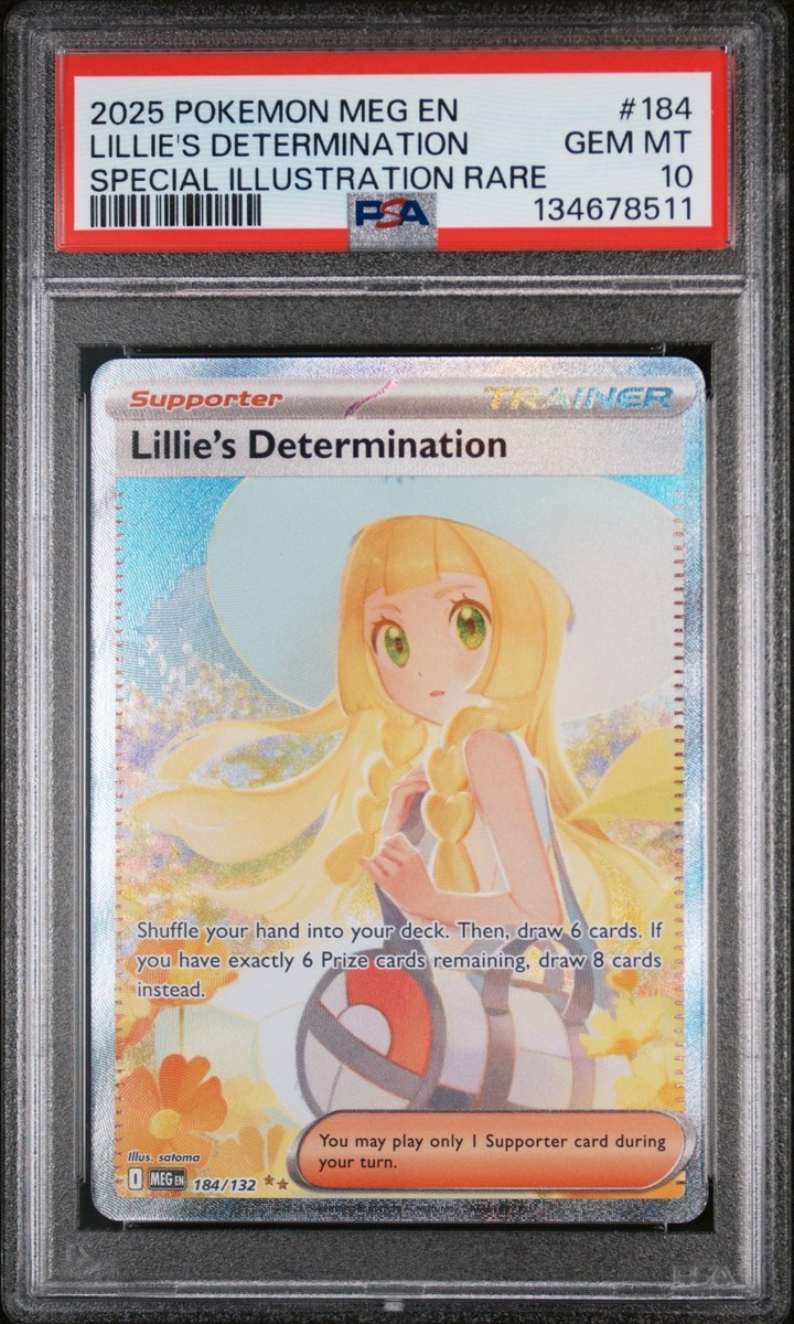 Lillie's Determination PSA 10 184/132 Mega Evolution Pokemon TCG