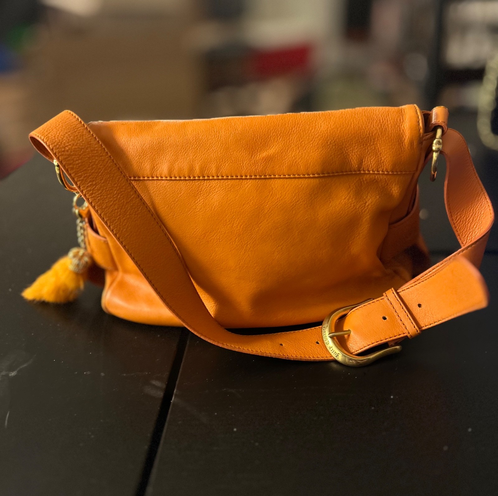 Juicy Couture Orange Leather Rectangular Shoulder… - image 2