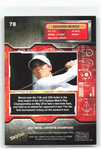 2021 SkyBox Metal Universe Champions #78 Azahara Munoz - Picture 2 of 2
